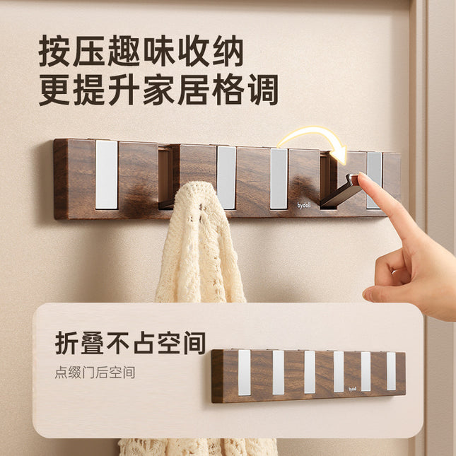 Door Hook Punch-free Clothes Bag Storage Rack Bedroom Door Wood Grain Clothes Hook Storage Door Hanger