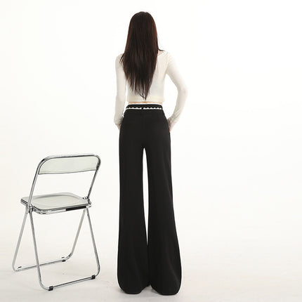 Black Flared Jeans for Women, Autumn New American Style, High-Waisted, Loose, Drapey, Slimming Wide-Leg Bell-Bottom Pants