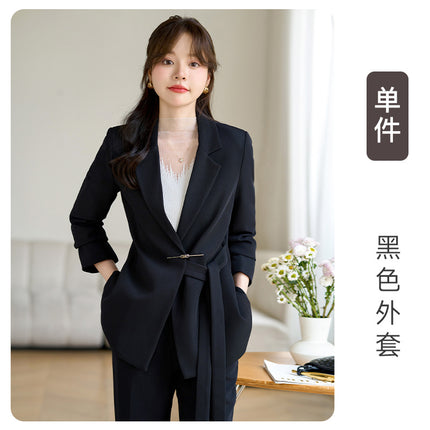 Beige Suit suit Women's 2024 New Autumn and Winter Professional Fashion Temperament Goddess Fan Fashion Personality Casual Suit