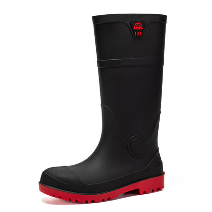 Stab-resistant Steel Toe Labor Water Protection Shoes Smash-resistant Water Boots Site Rain Boots Waterproof Men's Fishing Steel Bottom Plate Rain Boots Rubber Shoes