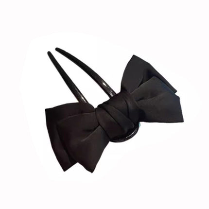 New Chinese Style Fabric Bow U-shaped Hair Hairpin Daily Cheongsam Hanfu Hair Disc Hairpin Delicate Internet Celebrity Hair Disc Artifact