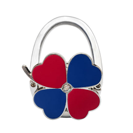 Spot Four-Leaf Clover Hanging Foldableing Portable Bag Hook Clover Pure Color Table Bag Hanging Device Handbag Bag Hook