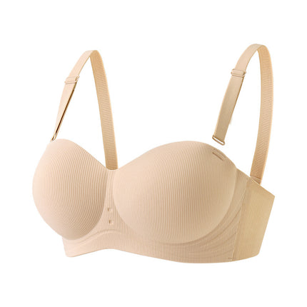 Half-Cup Seamless Small Bust Enhancing Push-Up Bra, 12-Cup Anti-Slip Strapless Underwear for Women, New Summer Product