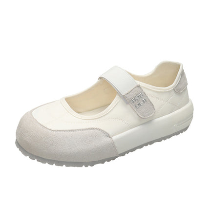 Thick-Soled Velcro Flats for Women 2025 Summer New Fashion Versatile and Comfortable Color Matching Casual Mary Jane Loafers