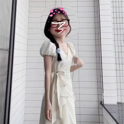 Pear-Shaped Figure White Dress for Women Summer 2024 New Niche Design Super Nice French Style Long Zb