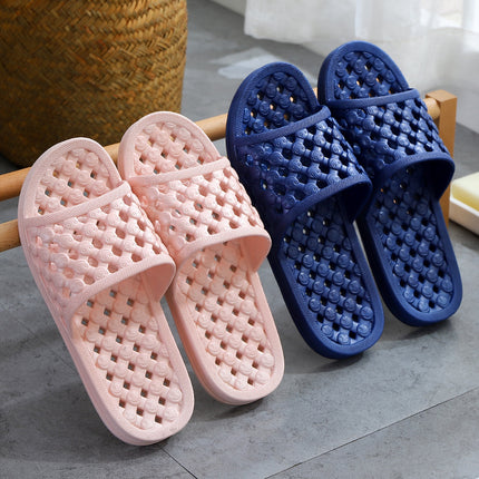 New Style Slippers for Women's Bedroom Leaking Hollow Smiley Face Home Summer Indoor Home Bathroom Bathing Couple Men's and Women's Slippers