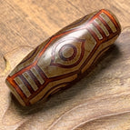 Dragon scale open piece message dzi bead 20*55mm