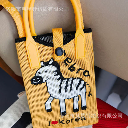 Girl's Heart-Shaped Knitted Crossbody Bag