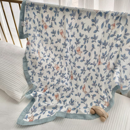 Summer bamboo fiber four-layer gauze blanket children's air conditioning blanket adult student bamboo cotton bed sheet cold feeling blanket kindergarten