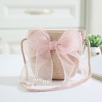 Pink pearl bow bag powder