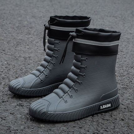 New Rain Boots for Men and Women, Waterproof Shoes, Short-Tube Adult Fashion Student Korean Style Mid-Tube Non-Slip Water Boots, Trendy and Versatile