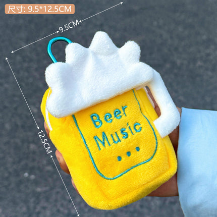 Cute food food hamburger fries headset bag keychain wallet creative data line coin purse pendant wholesale