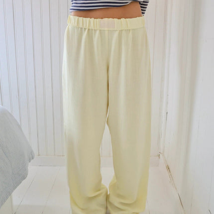 Cross-Border Trade Amazon Ins 2024 Summer Women's Striped Lazy Style High-Waisted Loose Long Pants Casual Versatile