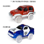 Luminous police car blue + luminous jeep red