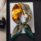 Oil painting wild flowers [100% mulberry silk]