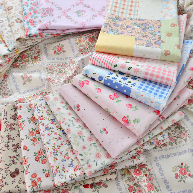 160cm cotton twill fabric pastoral floral cotton fabric handmade clothing bedding cotton flower flower