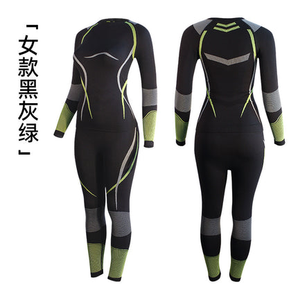 2025 Autumn and Winter Quick-Drying Ski Clothing for Men and Women, Sports Tight-Fitting Moisture-Wicking and Warm Mountain Climbing Hiking Compression Clothing Suit
