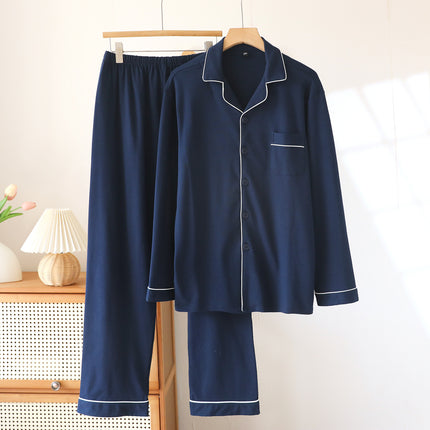 Pure Cotton Brushed Couple Pajamas for Men, Spring, Autumn and Winter Warm Long-Sleeved Women's Home Suits, Loose Cotton, Can Be Worn Outside