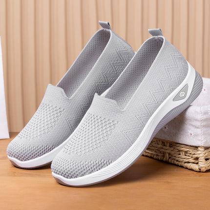 Shoes for Middle-Aged and Elderly Women, Spring Breathable and Comfortable Single Shoes, Factory Direct Sales, Soft-Soled Casual Slip-On Mesh Mother's Shoes