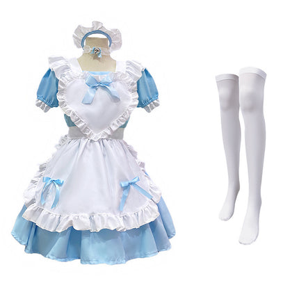 Japanese Black Classic Maid Outfit Alice Soft Girl Lolita Maid Dress Cafe Dress