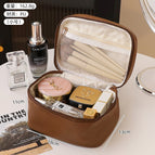 Brown small size-portable cosmetic bag