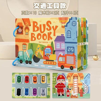 Cross-border Enlightenment Early Education Cartoon Quiet Paste Book Children's Educational Toys Handmade Material Package Repeated Busy Book