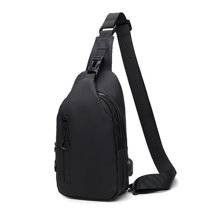 Cross-border New Chest Bag Men's High-end Messenger Bag Men's Water-repellent Shoulder Bag USB Charging Chest Bag