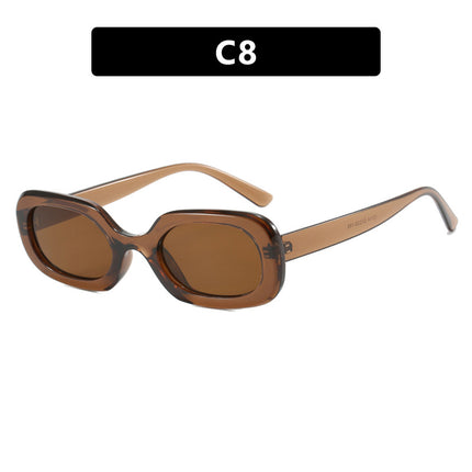 Oval Plaid Sunglasses, Fashionable and Simple Retro Sunglasses, European and American Ins Sunglasses, Versatile Trendy Sunglasses