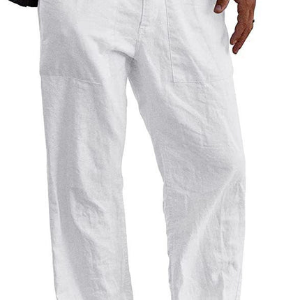 Cross-Border Men's Mint Green Linen Casual Pants, Loose Fit, Comfortable and Breathable, Simple Design for Everyday Use