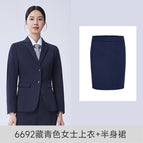 6692 navy blue women's top + skirt / S
