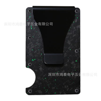 Cross-border Forged Carbon Pattern Card Holder RFID Metal Card Holder Red Forged Carbon Blue Forged Carbon Men's Minimalist Ultra-thin Wallet