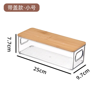Bamboo Lid Storage Box for Cosmetics and Jewelry, Desktop Organizer for Books and Stationery, Dust-Proof Storage for Dressing Table