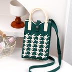 [high quality filling] houndstooth green (beige portable) 10505
