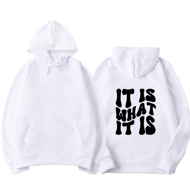 Cross-Border Export Women's Fleece Hoodie New Style Back Letter Print Hooded Sweatshirt Harajuku Hooded Top