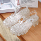 Transparent silver / 36 (shoes are 1 size too small)