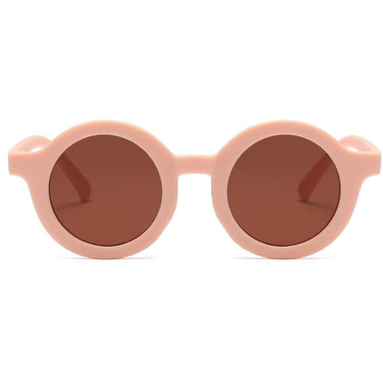 2023Ins Kidsren's Sunglasses Retro Boys and Girls Kidsren's Sunglasses Ready-Made Baby Round Frame Sunglasses