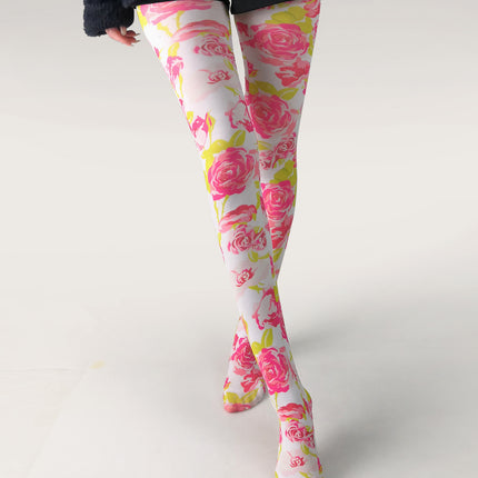 Cross-border thin printed pantyhose spring and autumn versatile butterfly wild abstract retro stockings women's socks anti-snagging wholesale