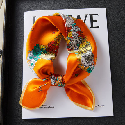 100% Silk Scarf Real Silk Premium Hangzhou Silk Small Square Scarf Spring and Autumn All-match Neck Protection Decorative Shirt Professional Scarf