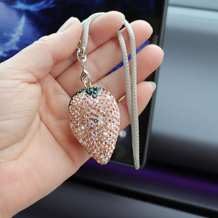 Ai Cheng Cross-Border Cherry Strawberry Car Interior Rhinestone Pendant Car Decoration Supplies Car Supplies Pendant