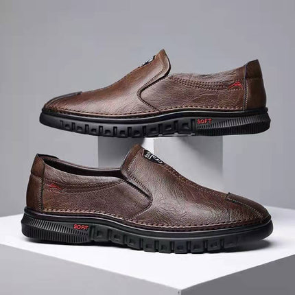 Cross-Border Men's Shoes, Breathable Leather Shoes, Business Fashion, Soft-Soled Casual Men's Shoes, Middle-Aged and Elderly Dad's Shoes, Doudou Men's Shoes