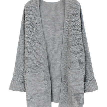 Foreign Trade Cross-border Europe and America Amazon temu Factory Sweater Women's Knitted Clear Color Long Sleeve Cardigan Jacket Fashion Autumn and Winter