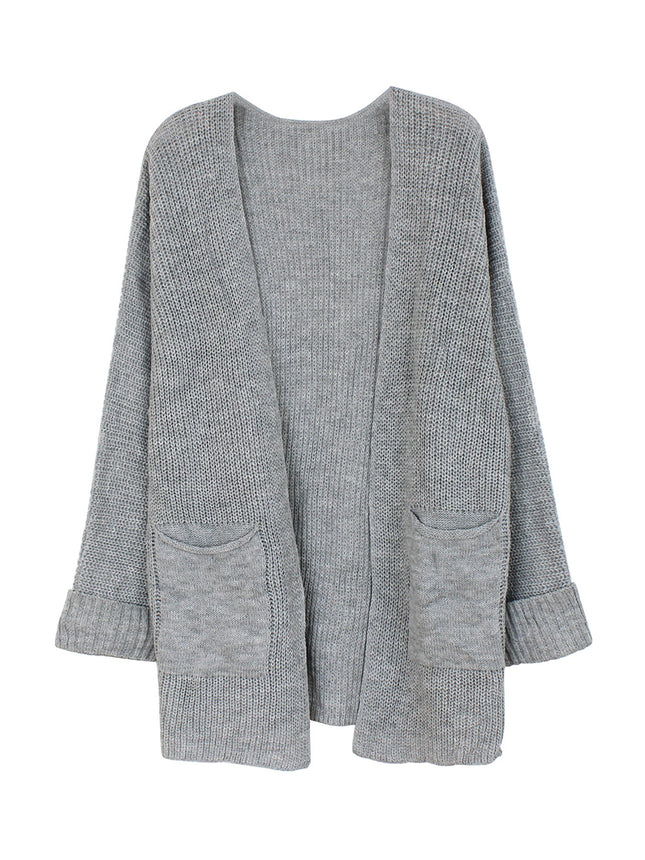 Foreign Trade Cross-border Europe and America Amazon temu Factory Sweater Women's Knitted Clear Color Long Sleeve Cardigan Jacket Fashion Autumn and Winter