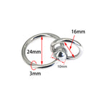 Silver / Rod thick 3mm inner diameter 24mm/16mm