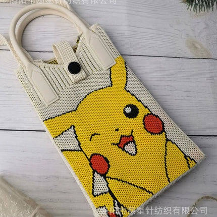 Girl's Heart-Shaped Knitted Crossbody Bag