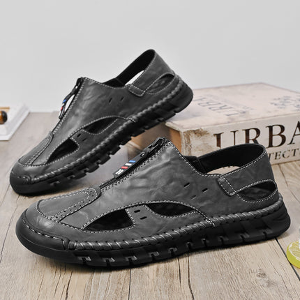 Foreign Trade Hot-Selling Summer New Products Large Size Hand-Stitched Casual Breathable Genuine Leather Toe-Cap Sandals River Shoes Beach Shoes