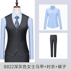 8822 dark gray Women's Vest Shirt Pants / S