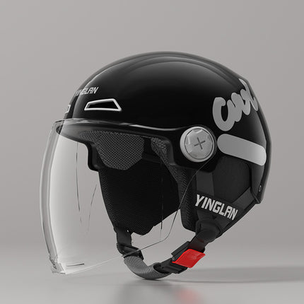 Camp cable helmet female electric car 3c new national standard four seasons universal battery car motorcycle male retro helmet half winter