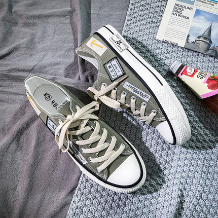 New Low-top Canvas Men's Shoes 2024 Summer Breathable Casual Korean Fashionable Men's Shoes All-match Sports Student Sneakers