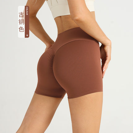 Explosive Sports Yoga Shorts Women's Cross-border European and American High Waist Peach Hip Three-point Shorts Outdoor Slimming Yoga Pants