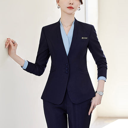 Professional Suit suit Female Spring and Autumn Hotel Manager Front Desk Reception Tooling Beauty Salon Overalls High-end Beautician